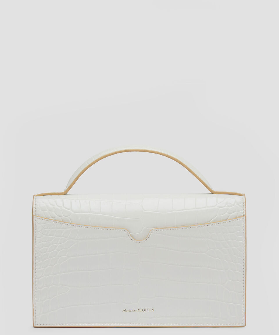 McQueen Bolso Satchel Blanco En Piel Mujer