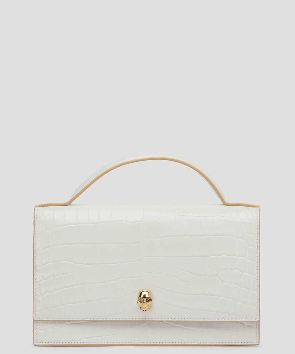 McQueen Bolso Satchel Blanco En Piel Mujer
