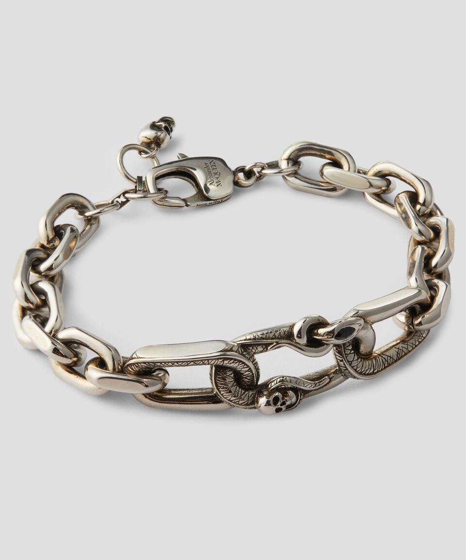 McQueen Brazalete con Serpiente y Calavera Hombre
