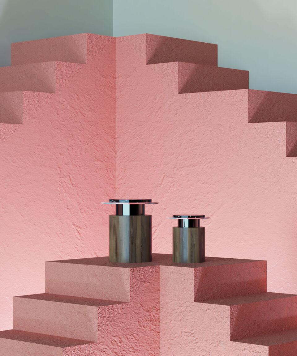 The MAAD Collection Mesa Lateral Beverly Chica En Vidrio