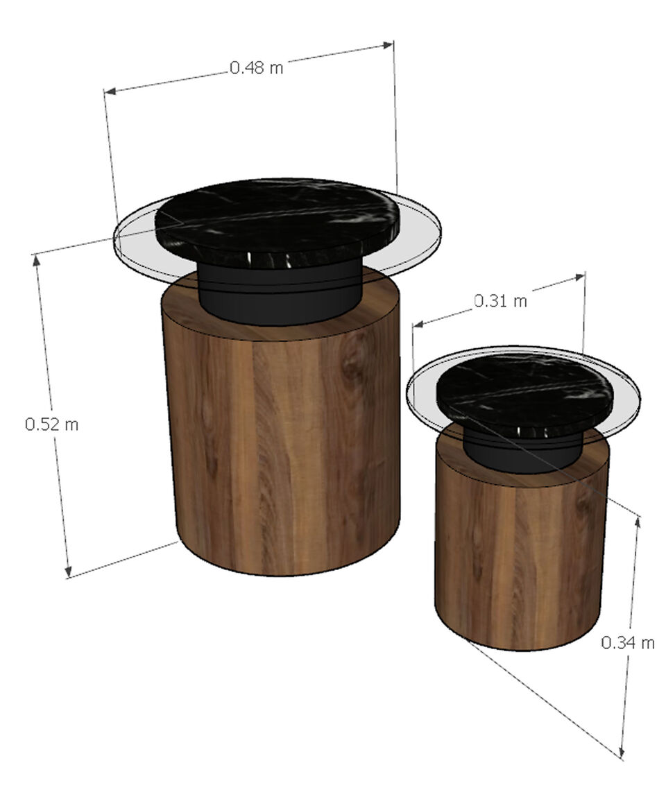 The MAAD Collection Mesa Lateral Beverly Chica En Vidrio