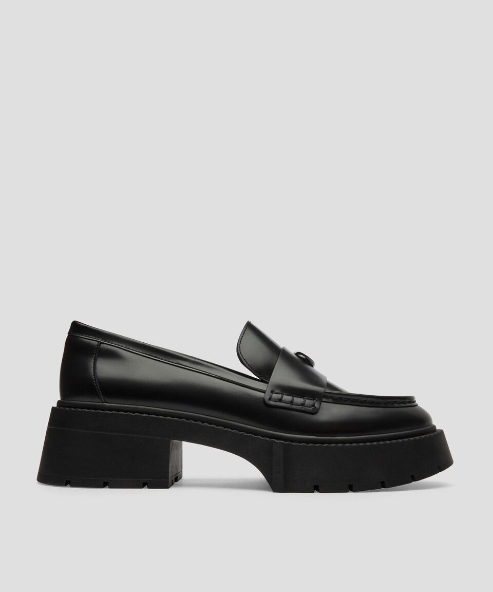 Coach Mocasines Leah En Piel Con Tacón Medio Y Ancho Mujer