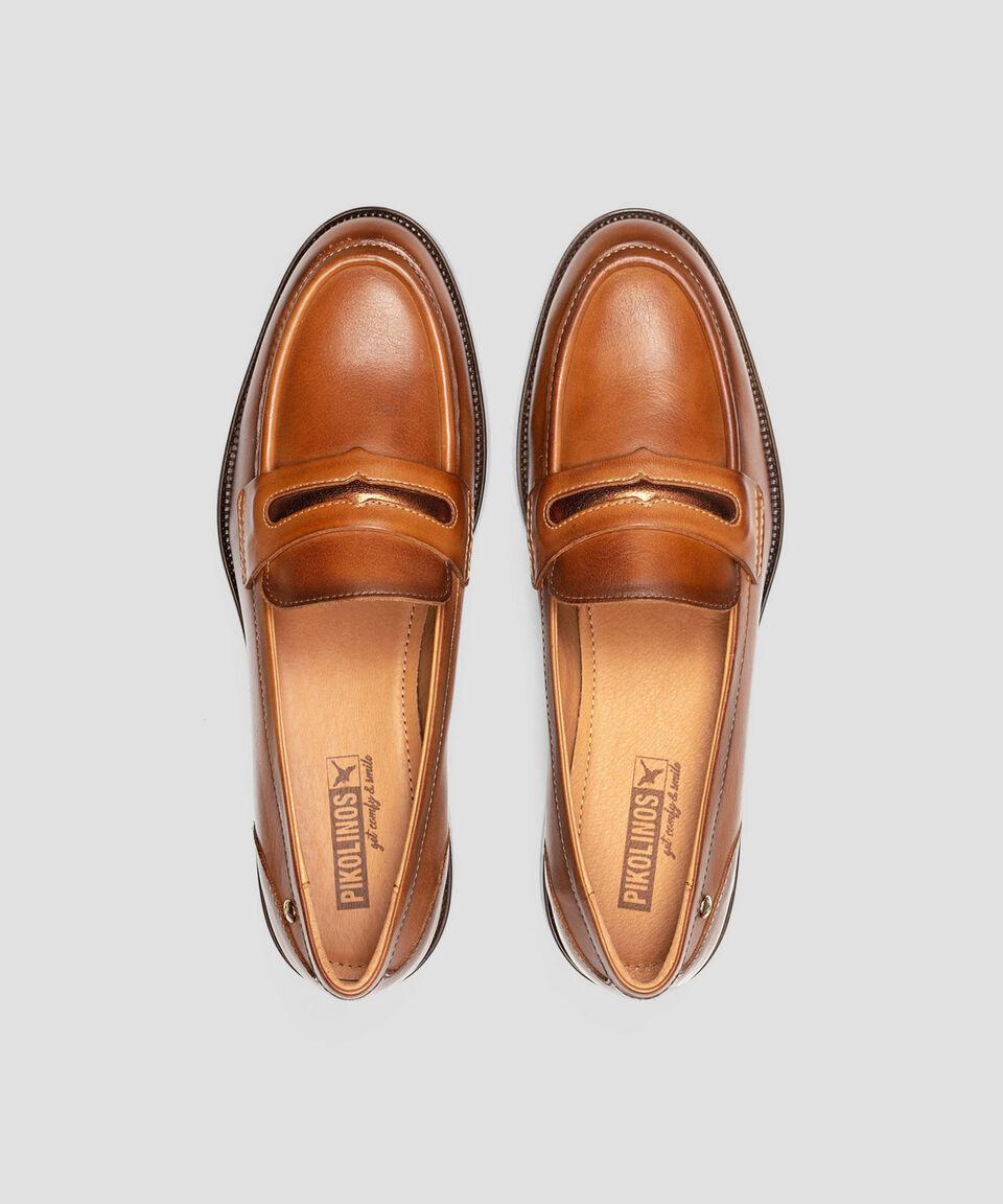 Pikolinos Mocasines Puertollano De Piel Con Tacón Bajo Ancho Y Cintillo Mujer