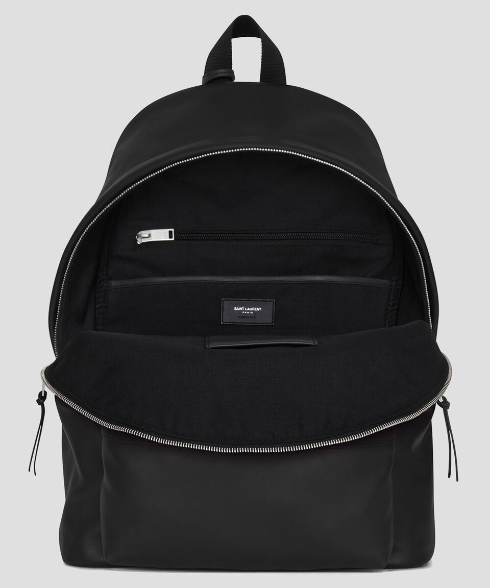 Saint Laurent Paris Mochila City En Piel Negra Hombre