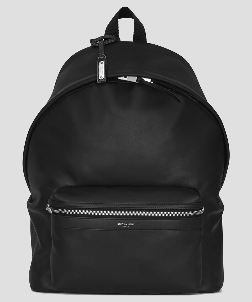 Saint Laurent Paris Mochila City En Piel Negra Hombre