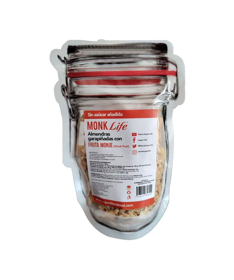 Monk Life Almendra Garapiñada Sin Azúcar 150 Gr