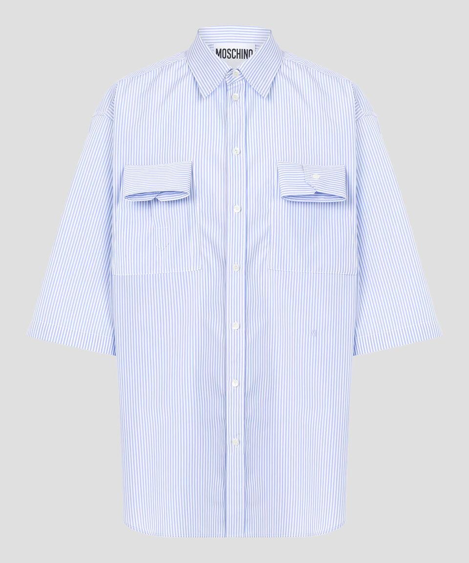 Moschino Camisa De Rayas Con Manga Corta Hombre