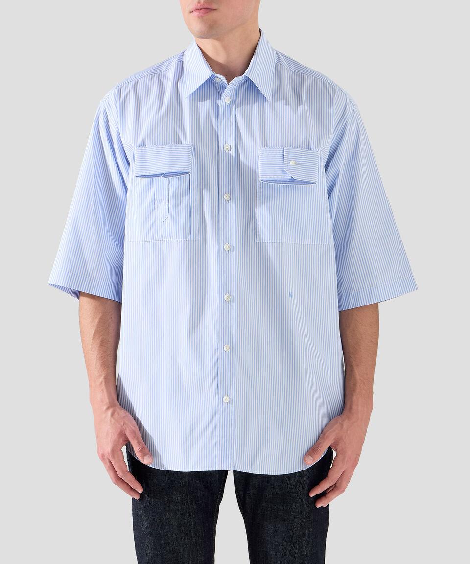 Moschino Camisa de rayas con manga corta Hombre