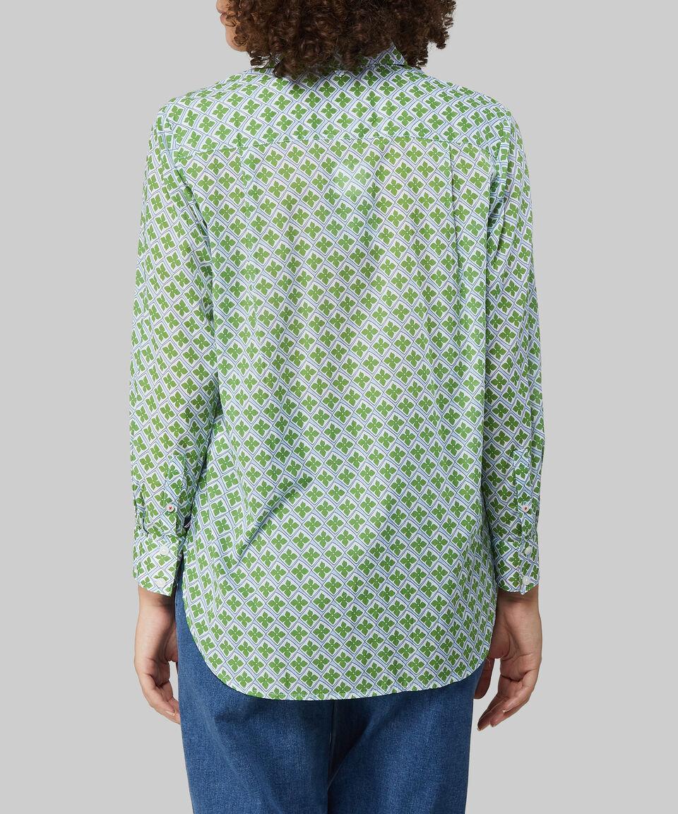 Nautica Camisa Estampada De Manga Larga Mujer