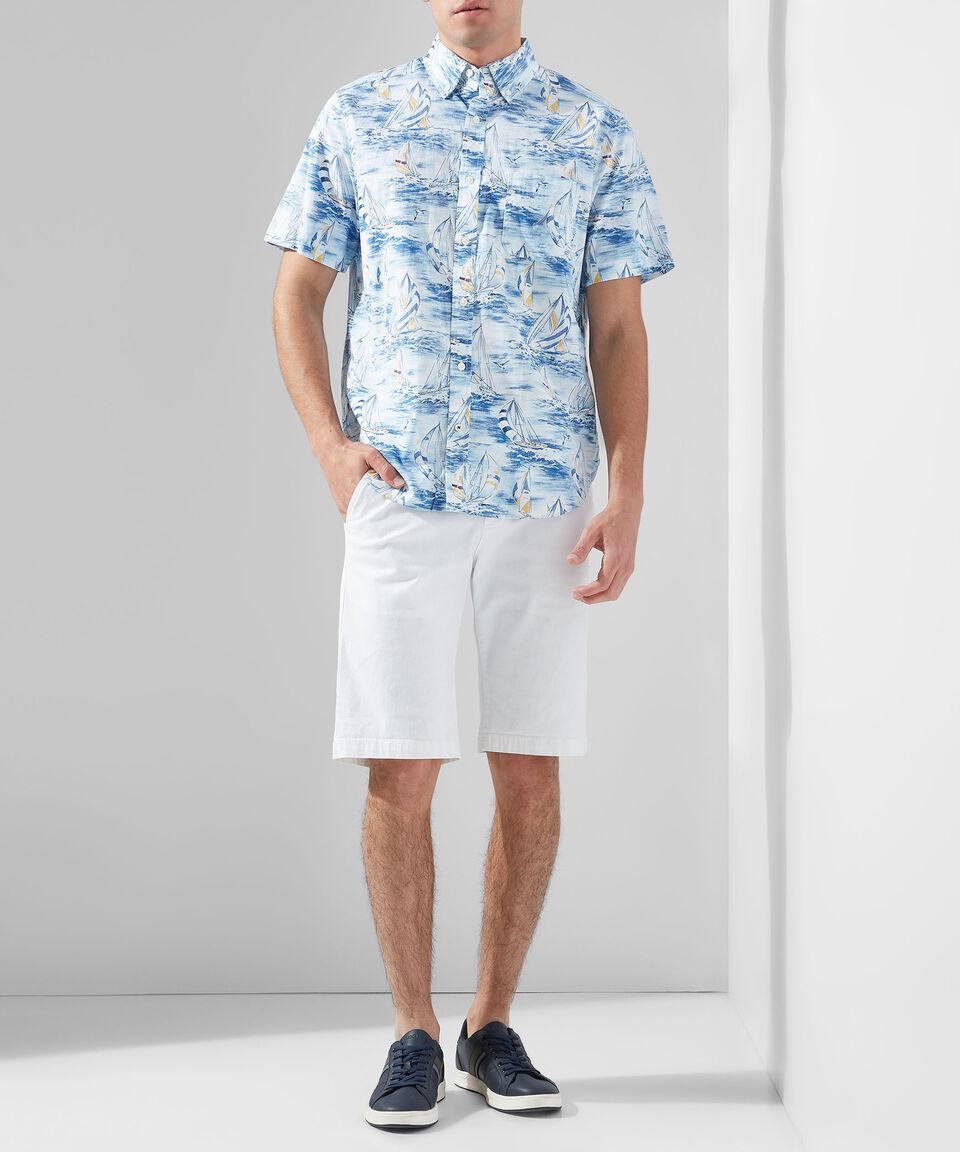Nautica Camisa Estampada Manga Corta Hombre