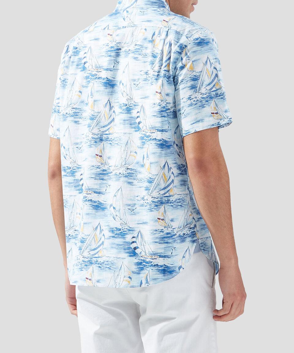 Nautica Camisa Estampada Manga Corta Hombre
