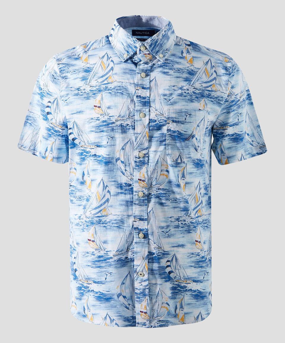 Nautica Camisa Estampada Manga Corta Hombre