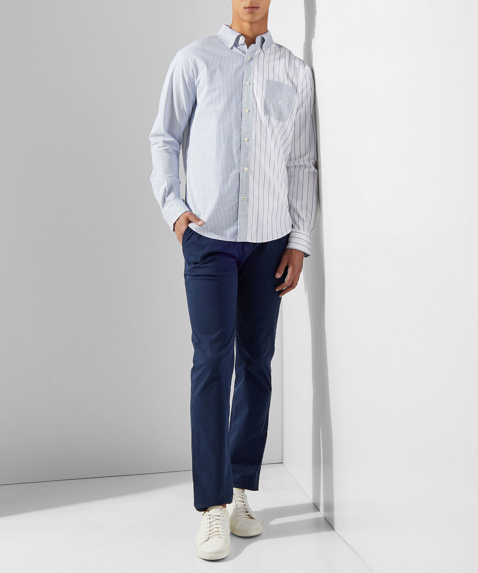 Nautica Camisa Rayas Manga Larga Hombre