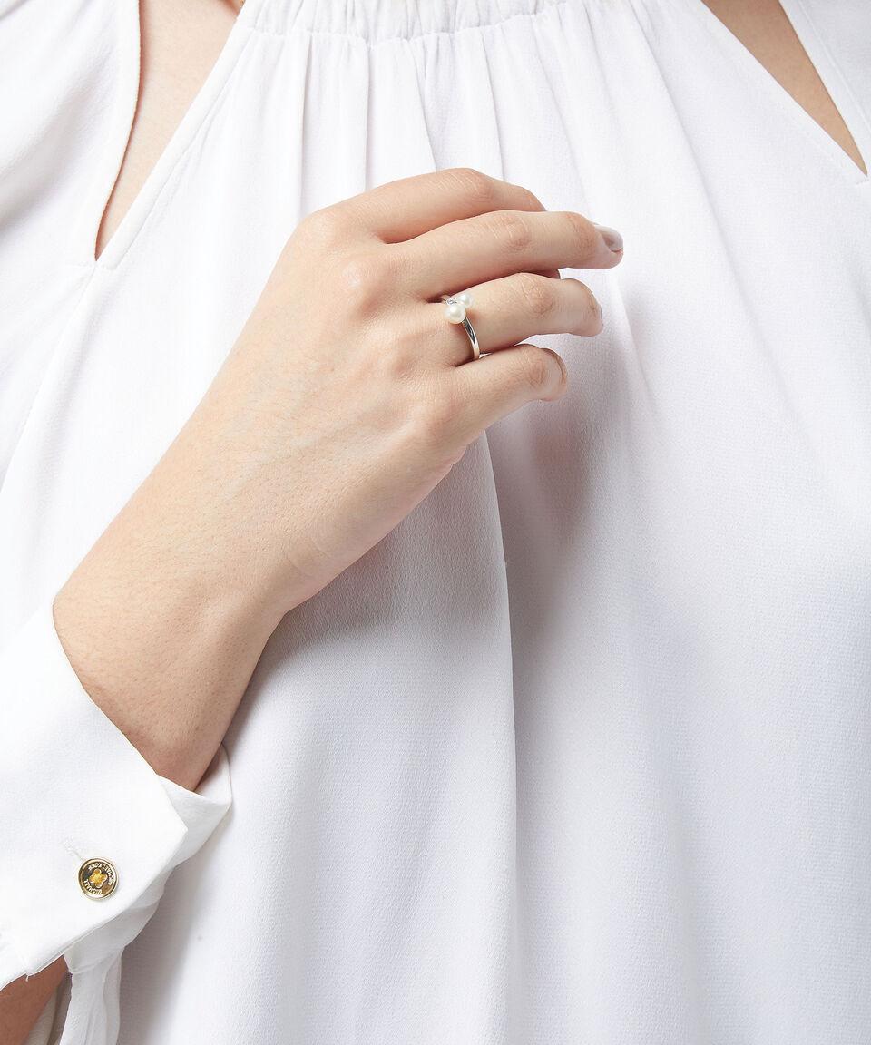 Pandora Anillo En Plata Con Perlas Mujer