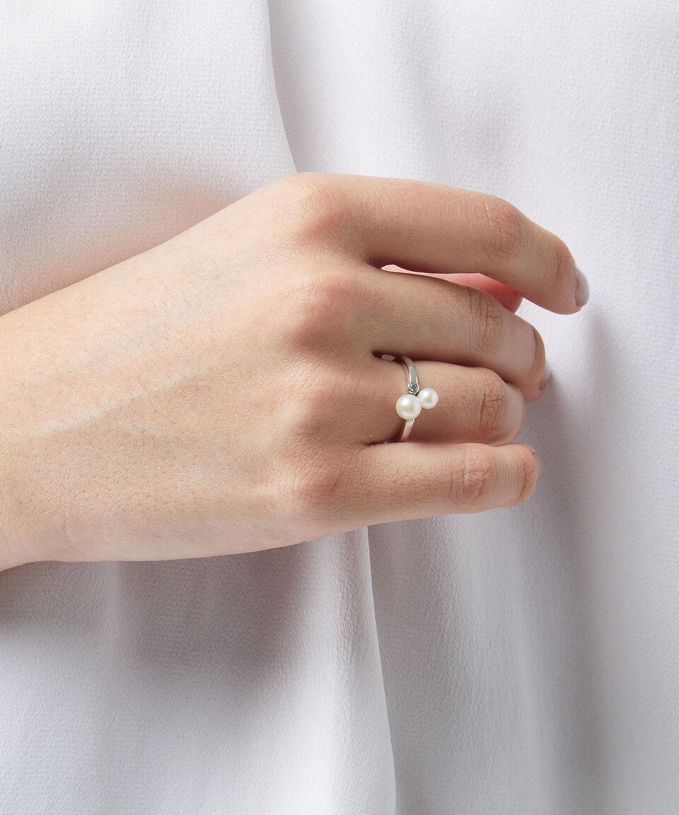 Pandora Anillo En Plata Con Perlas Mujer