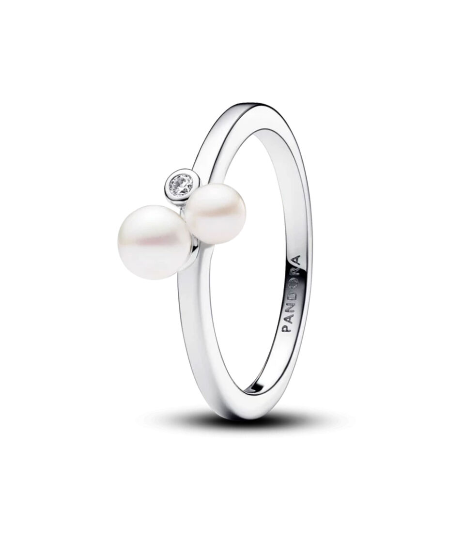 Pandora Anillo En Plata Con Perlas Mujer