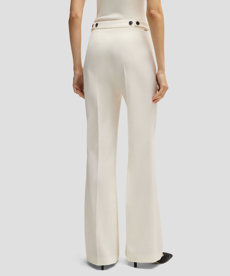 Boss Pantalones Regular Fit En Sarga De Mezcla De Lana Mujer