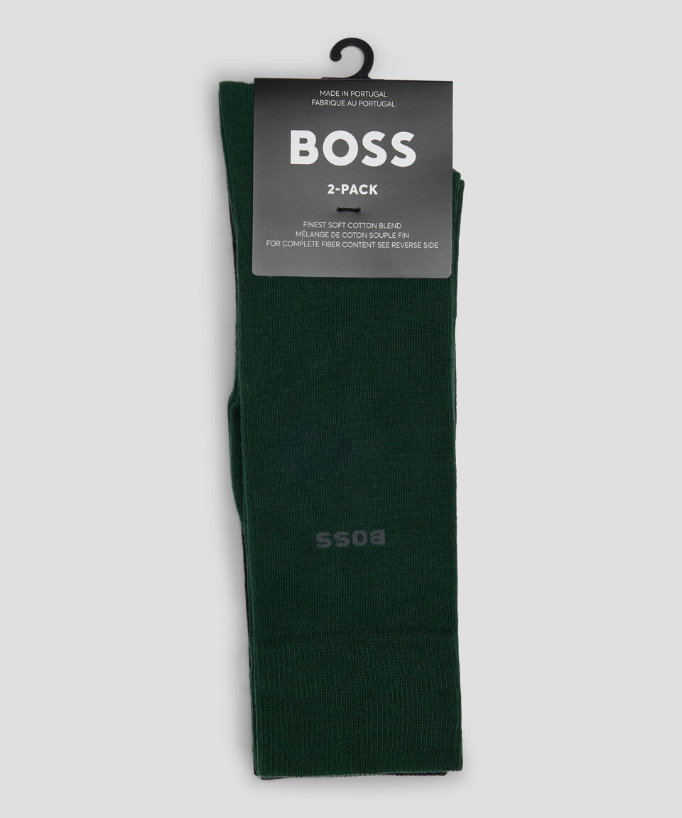 Boss Paquete De Dos Pares De Calcetines De Largo Medio En Mezcla De Algodón Hombre