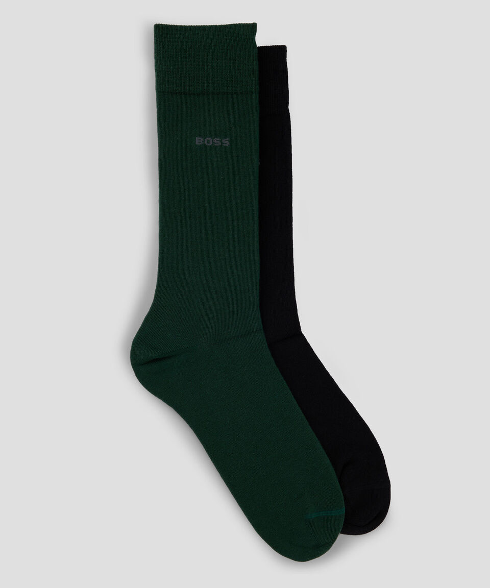 Boss Paquete de dos pares de calcetines de largo medio en mezcla de algodón Hombre