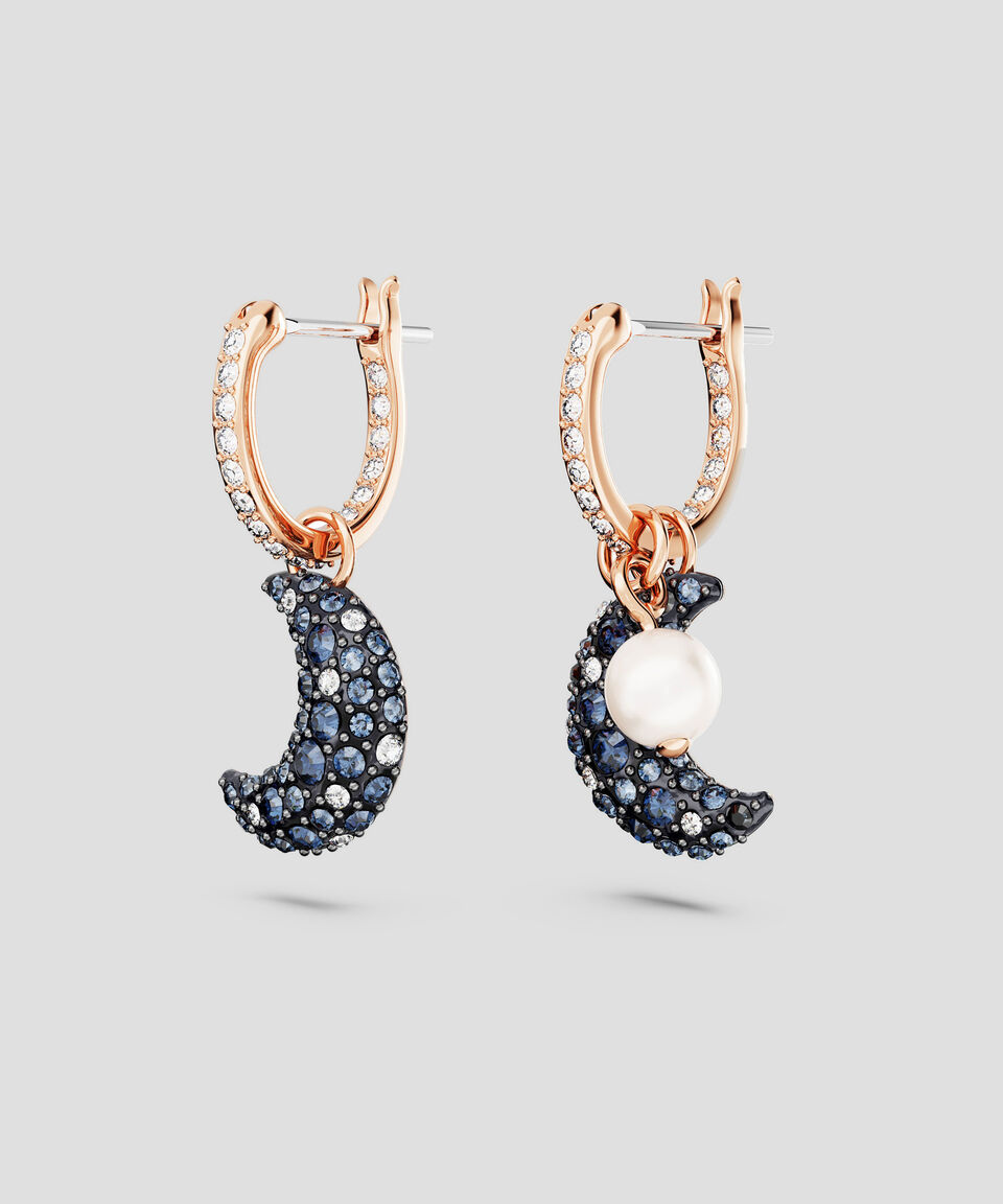 Swarovski Pendientes Con Motivo De Luna Y Cristales Luna Mujer