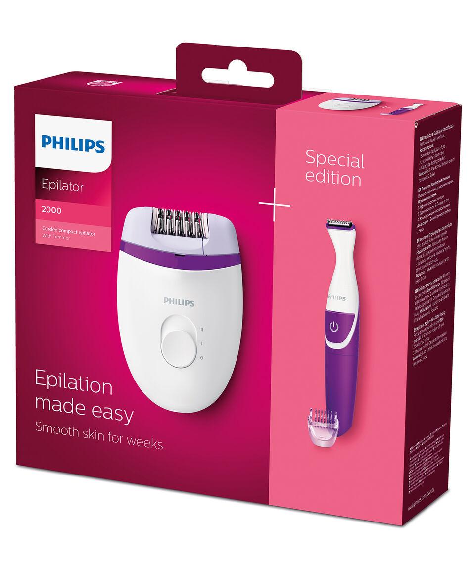 Philips Philips Satinelle Essential Depiladora Con Cable Compacta Recortador De Bikini Y Bolsa Para Viajes BRP505/00