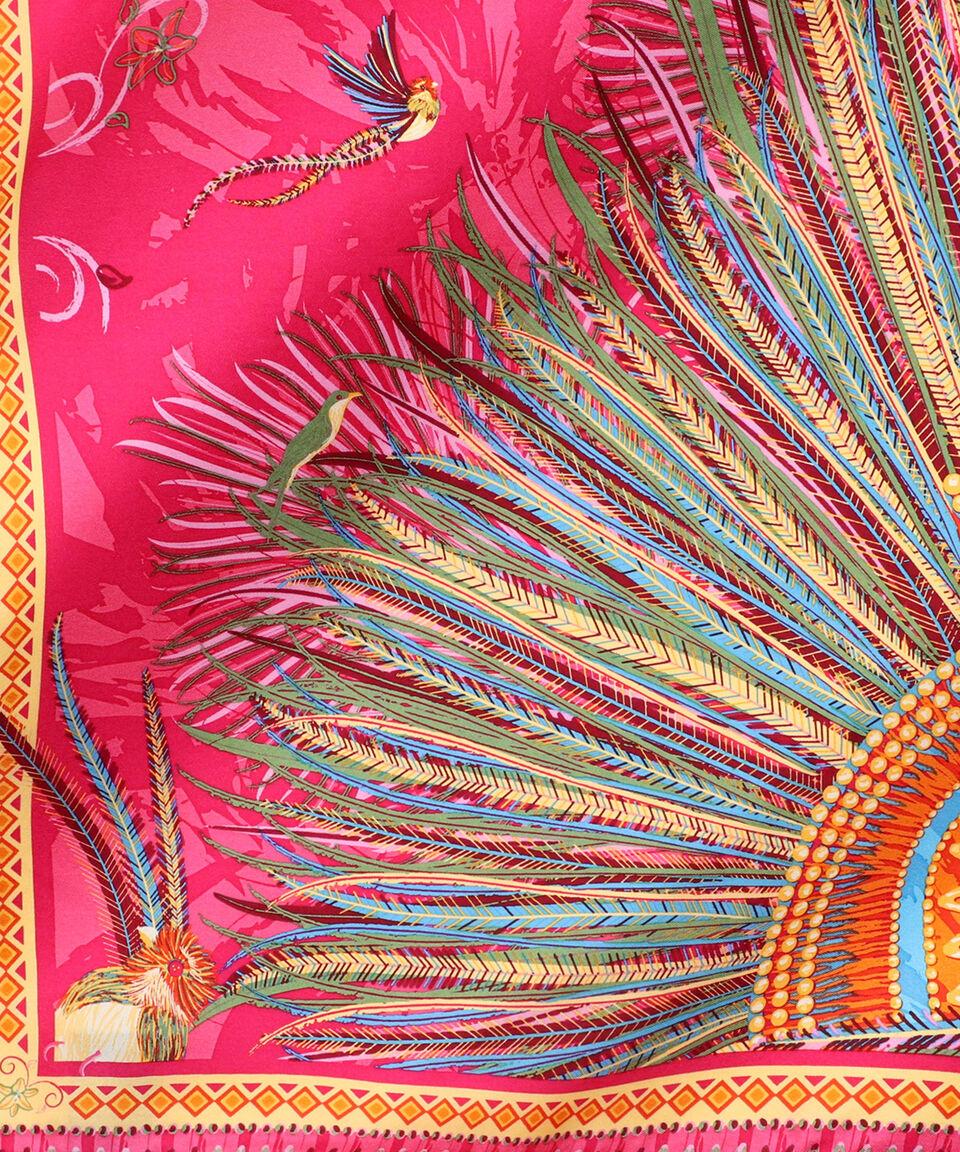 Pineda Covalin Mascada Rosa Arte Plumaria Mujer