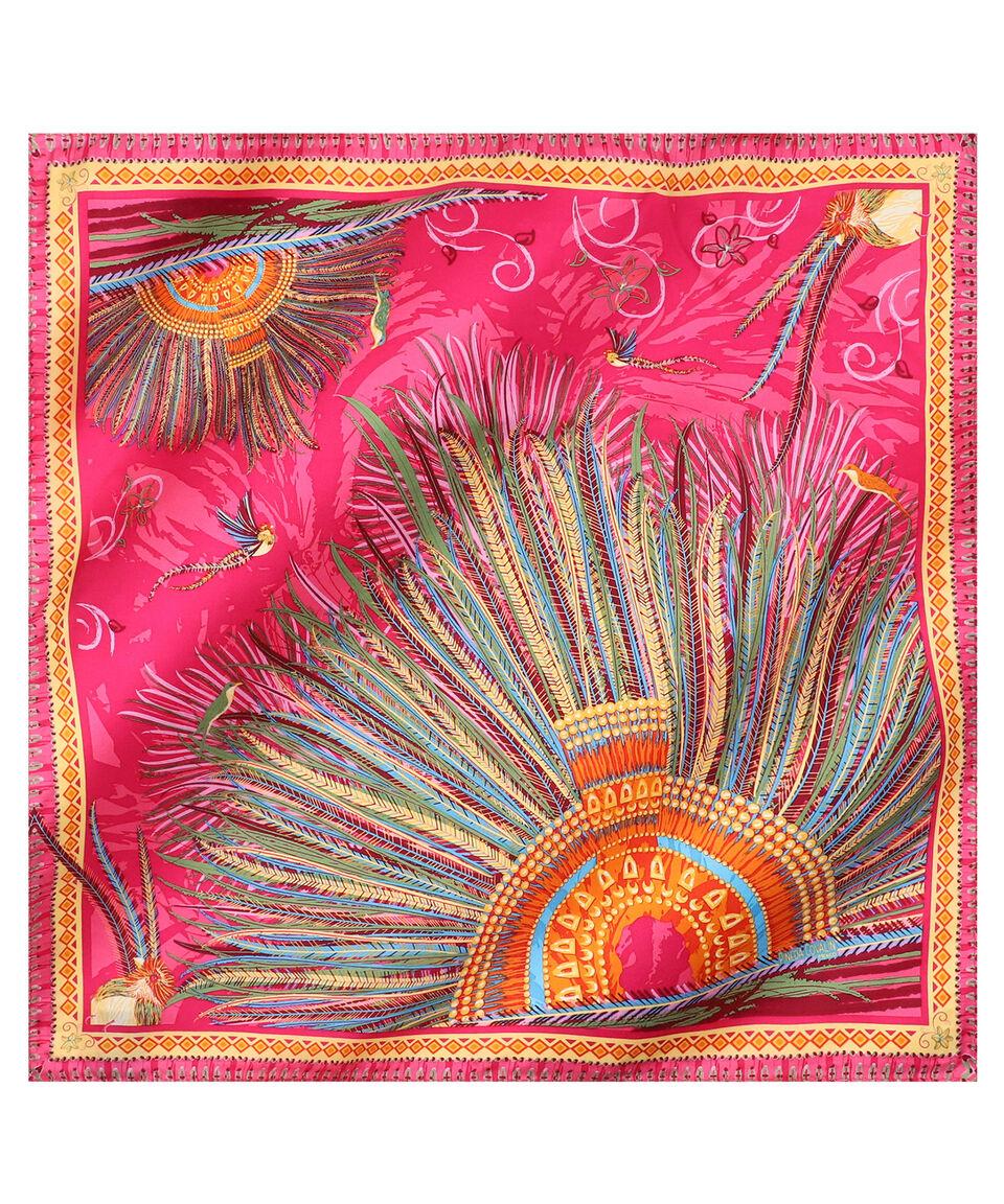 Pineda Covalin Mascada Rosa Arte Plumaria Mujer