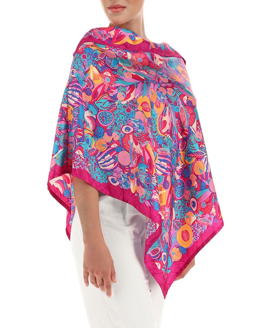 Pineda Covalin Poncho Estampado Multicolor Mujer
