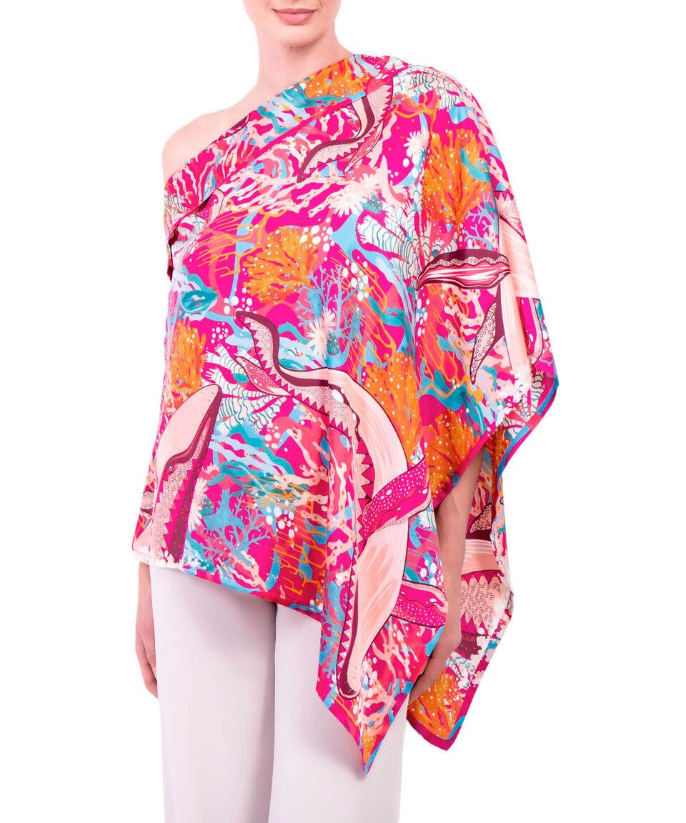Pineda Covalin Poncho Estampado Multicolor Mujer