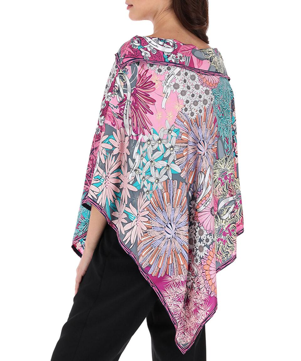 Pineda Covalin Poncho Multicolor Flores Mujer