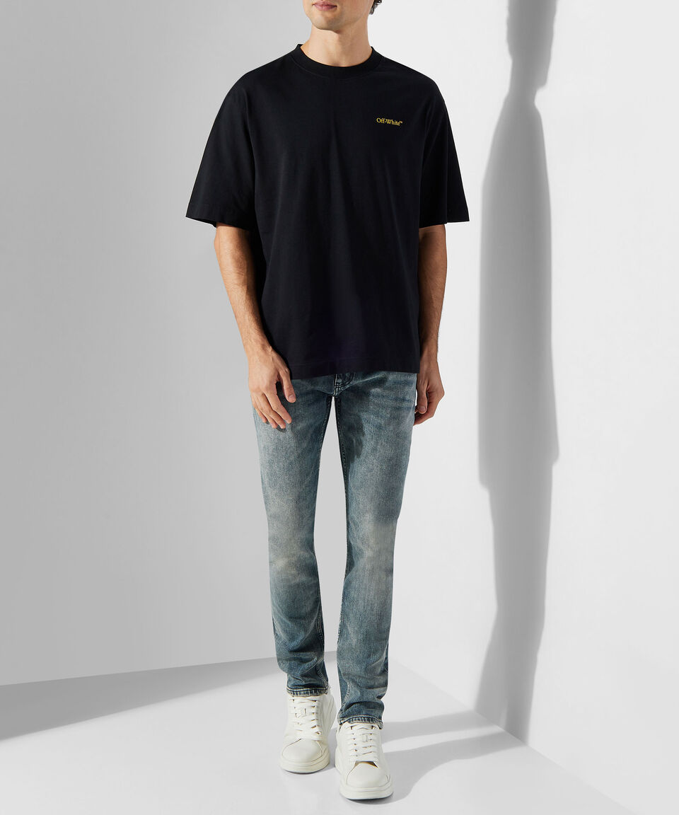 Off-White Playera Cuello Redondo Manga Corta Estampada Hombre