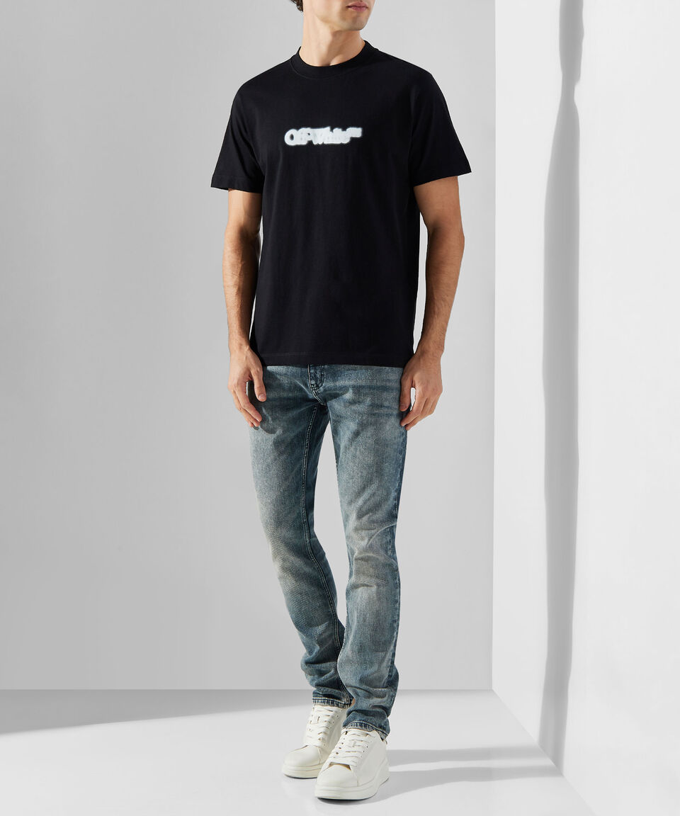 Off-White Playera Cuello Redondo Manga Corta Estampada Hombre