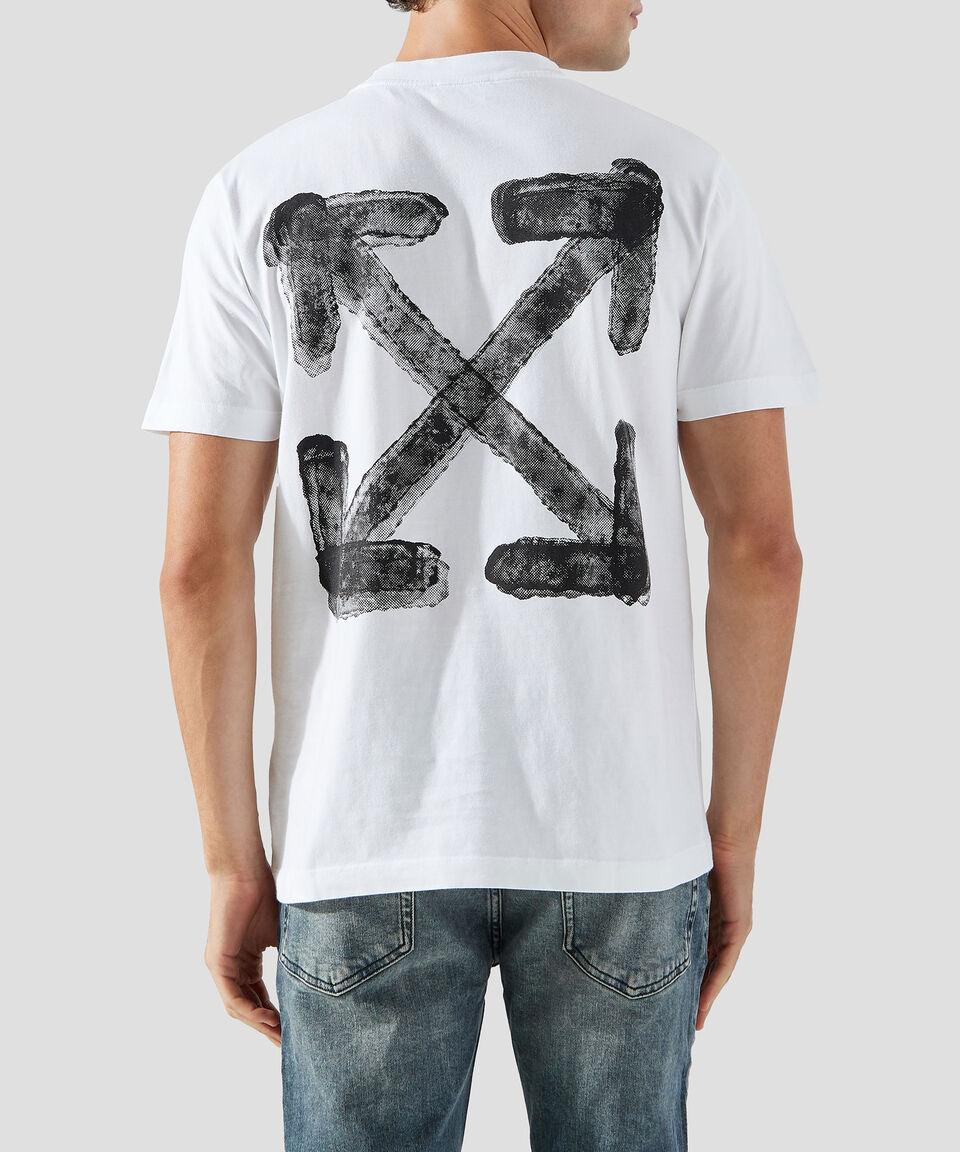 Off-White Playera Cuello Redondo Manga Corta Hombre