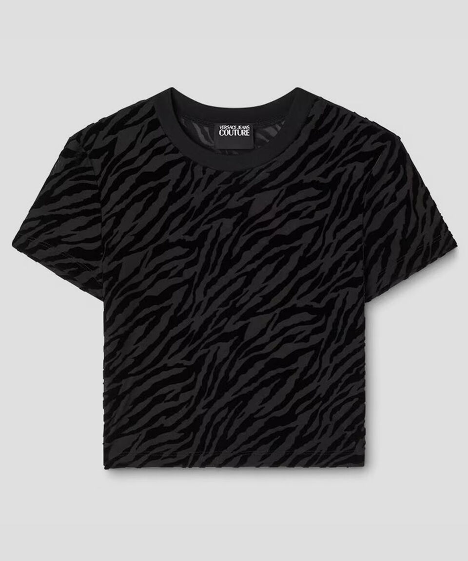 Versace Jeans Couture Playera Cuello Redondo Manga Corta Zebra Mujer