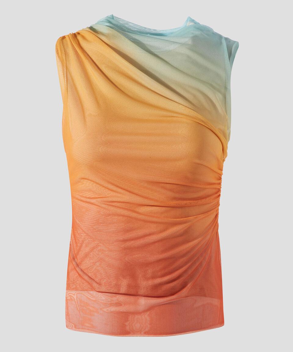 Desigual Playera Cuello Redondo Sin Mangas Degradada Mujer