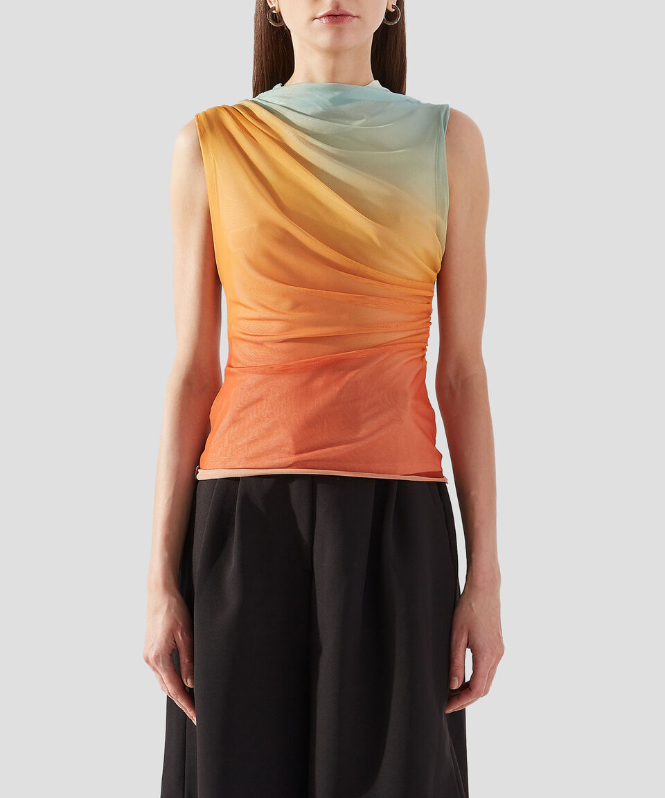 Desigual Playera Cuello Redondo Sin Mangas Degradada Mujer