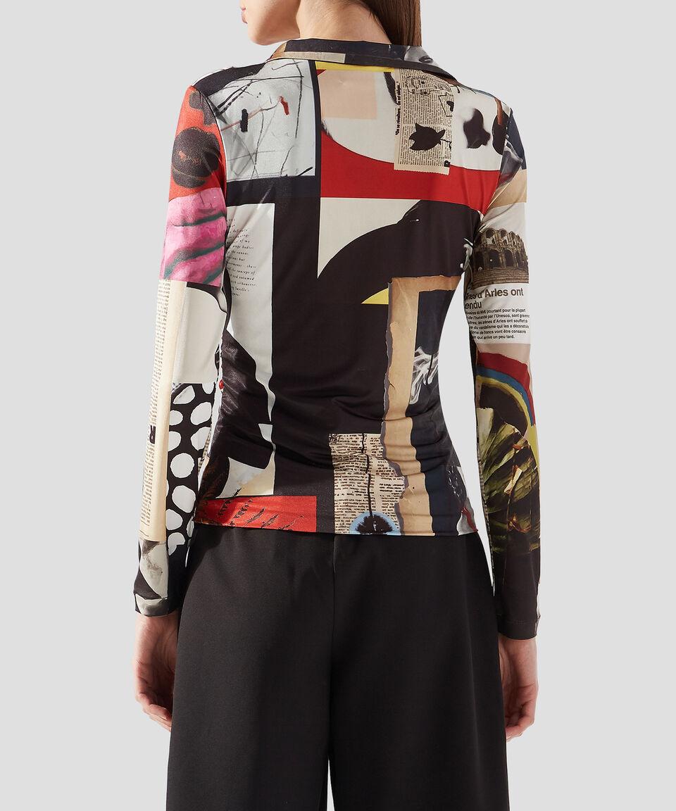 Desigual Playera Cuello V Manga Larga Multidiseño Mujer