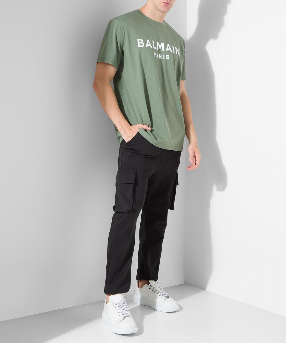 Balmain Playera De Cuello Redondo Con Manga Corta Estampada Hombre