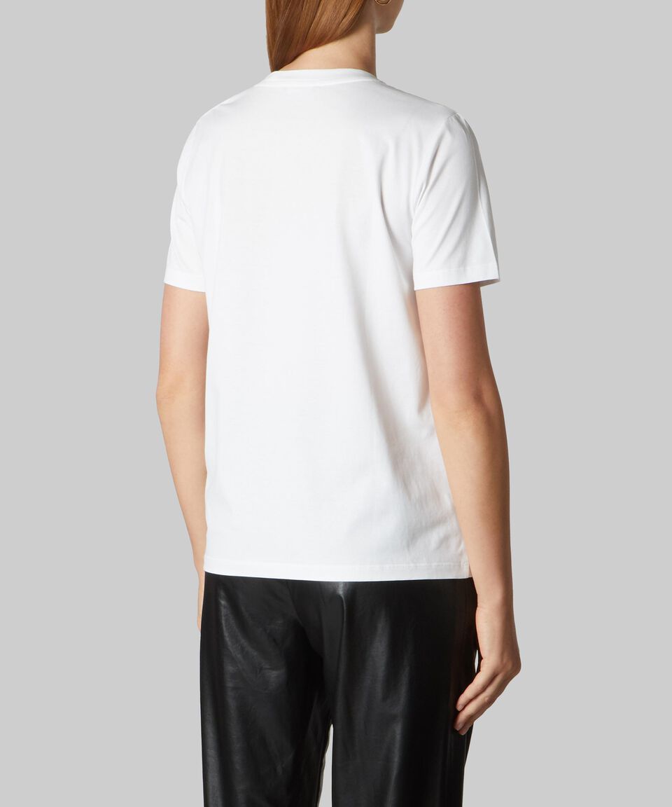 Balmain Playera De Cuello Redondo Con Manga Corta Estampado Mujer