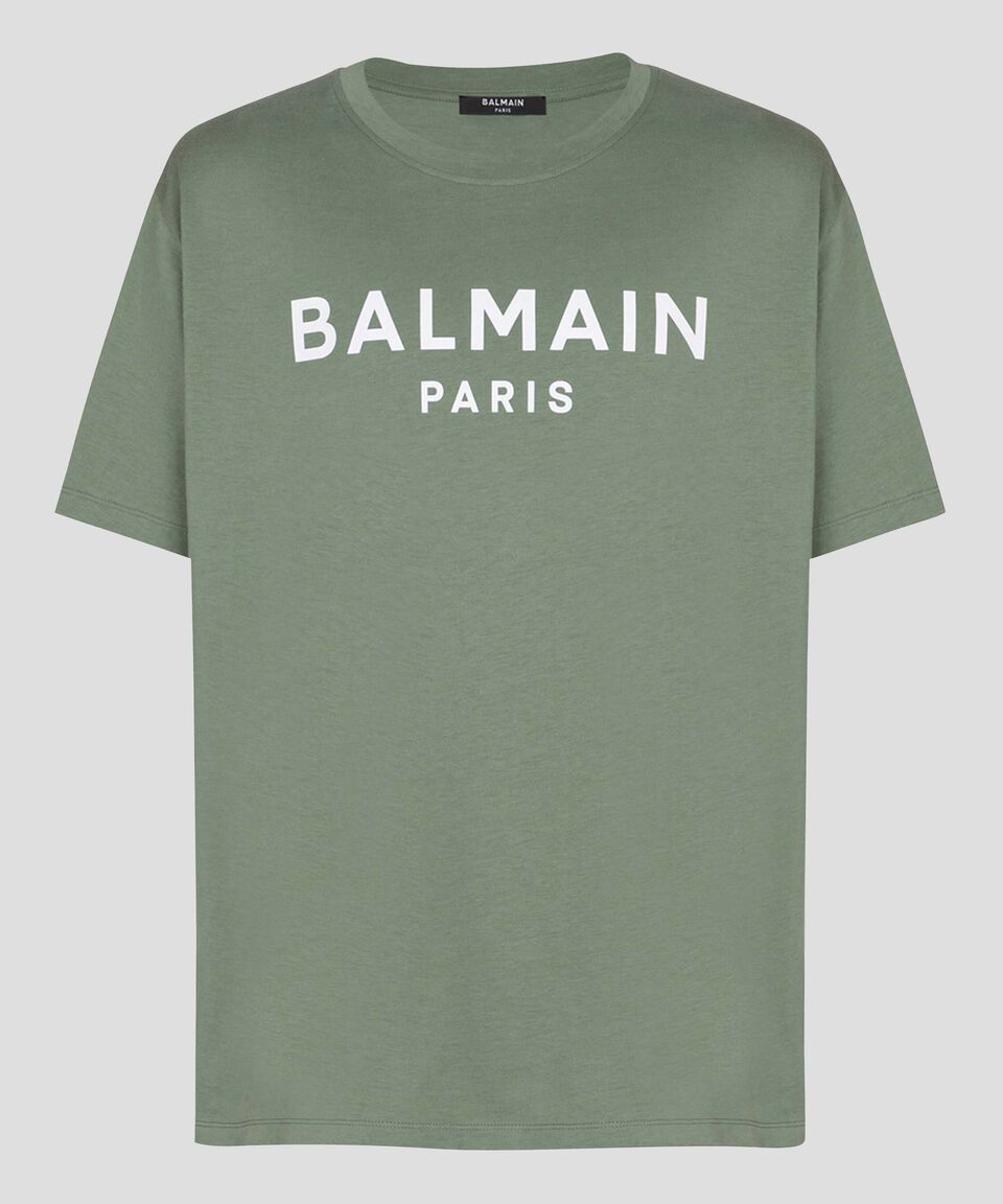 Balmain Playera De Cuello Redondo Con Manga Corta Estampada Hombre