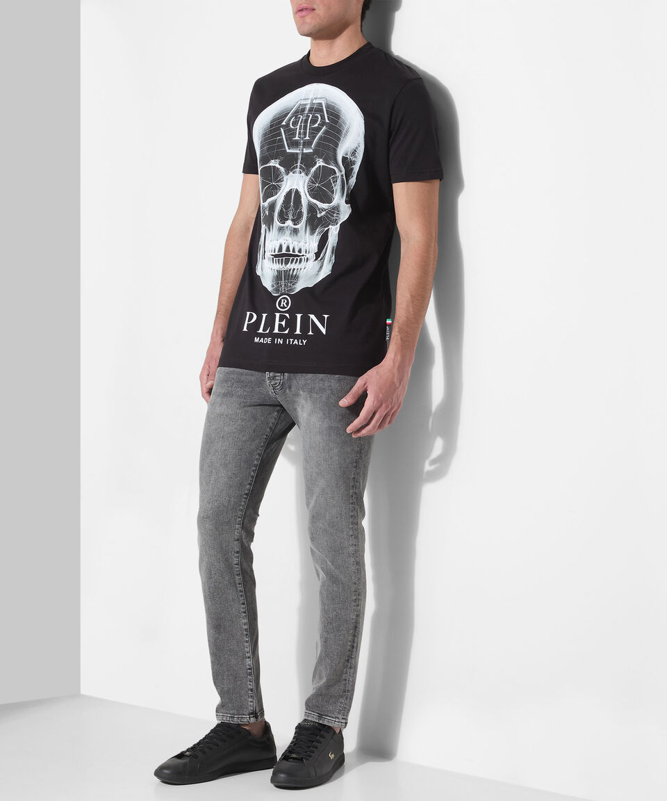 Philipp Plein Playera De Cuello Redondo Con Manga Corta Estampada Hombre