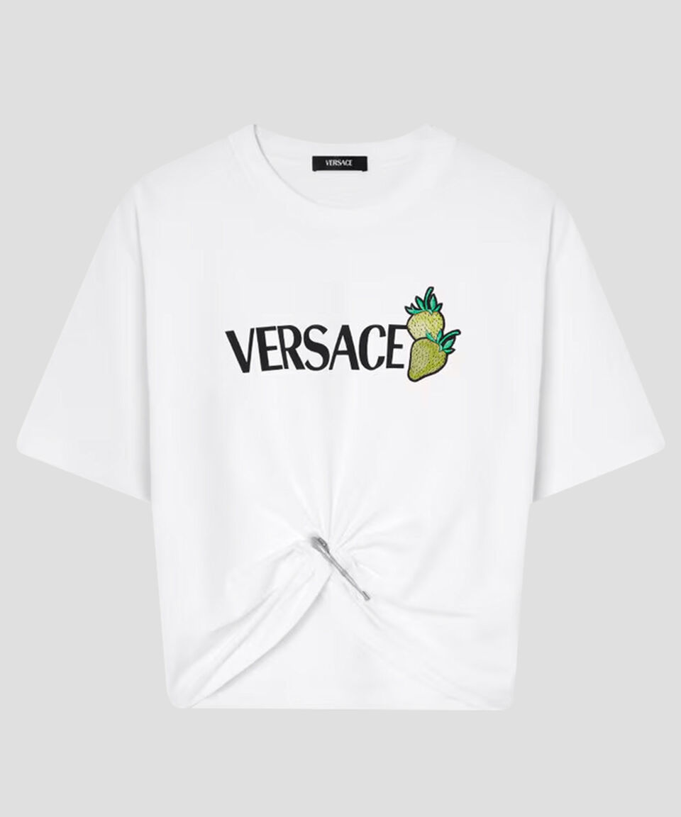 Versace Playera De Cuello Redondo Con Manga Corta Mujer