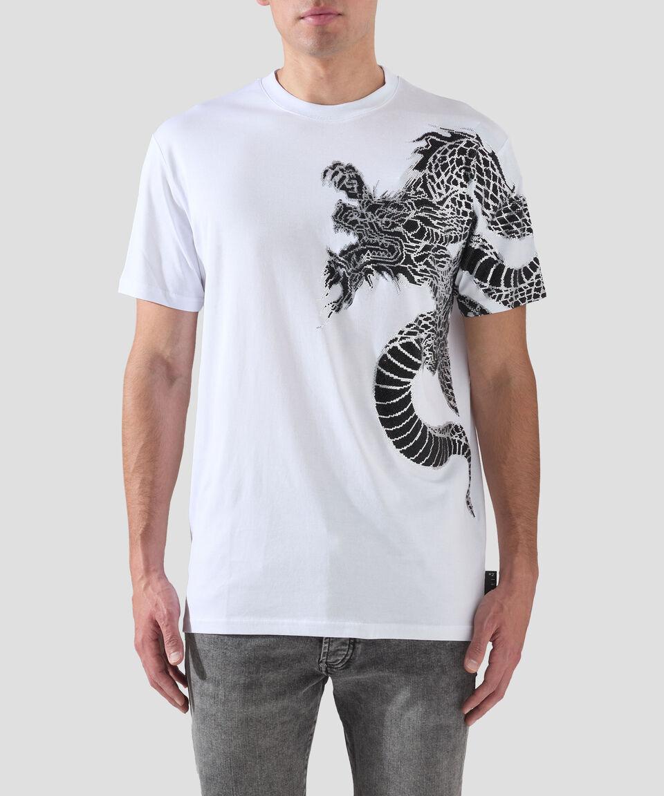 Philipp Plein Playera de cuello redondo con manga corta y pedrería Hombre