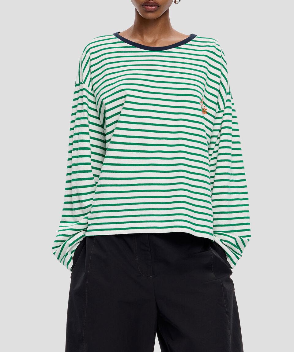 Bimba y Lola Playera de cuello redondo con manga larga y rayas Mujer