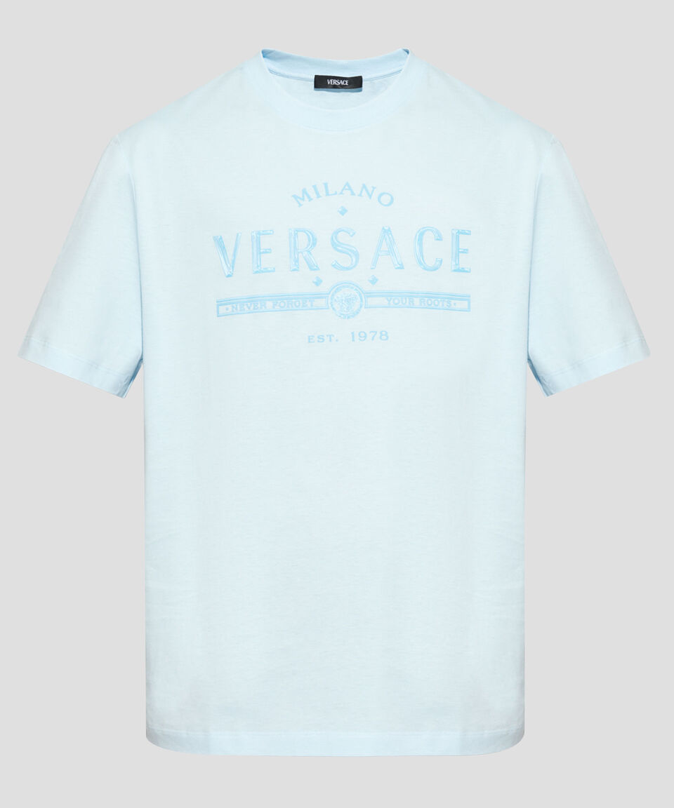 Versace Playera De Cuello Redondo Y Manga Corta Estampada Hombre
