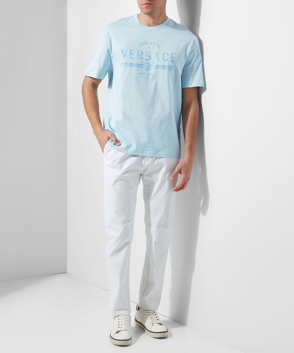 Versace Playera De Cuello Redondo Y Manga Corta Estampada Hombre