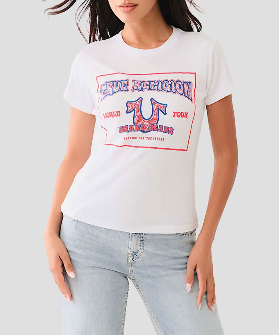 True Religion Playera estampada de manga corta Mujer