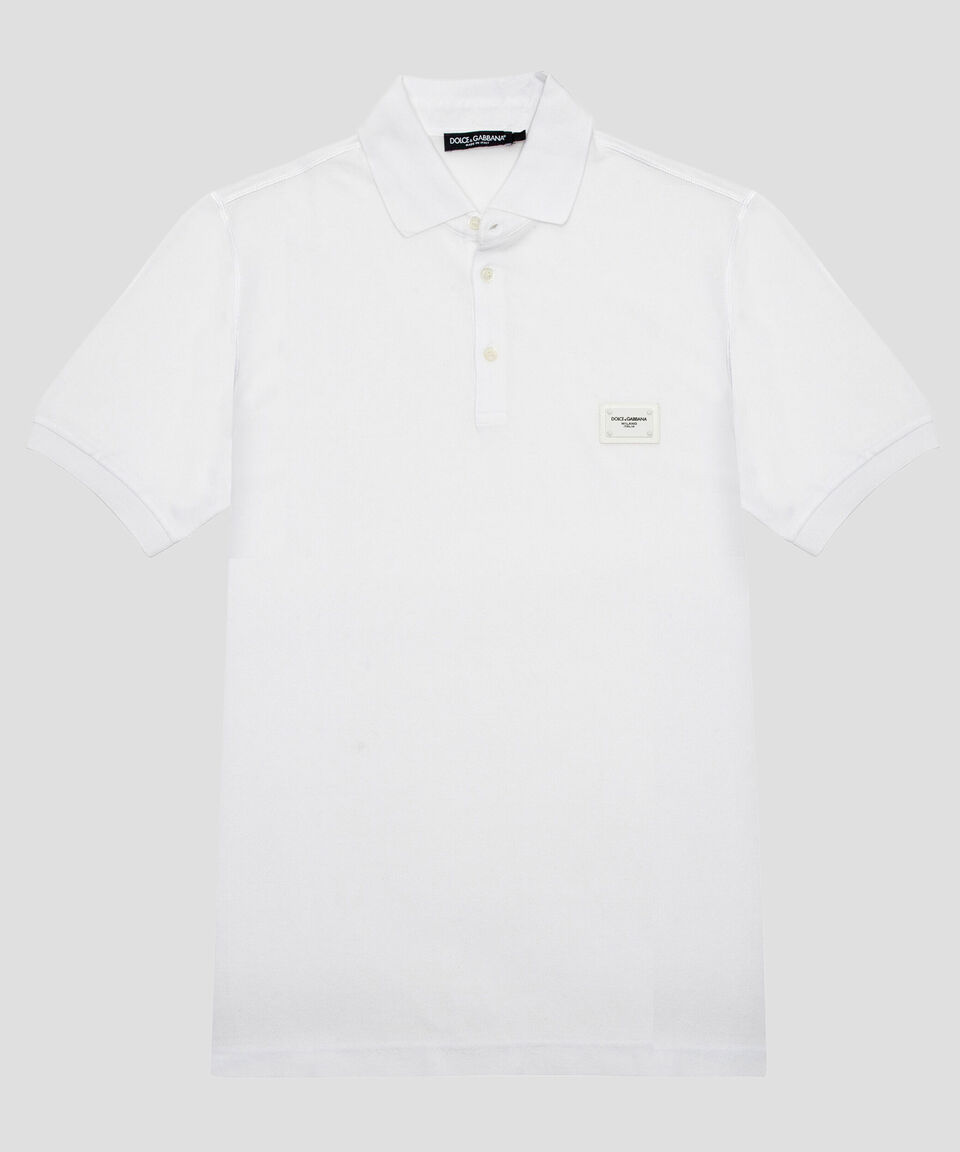 DOLCE & GABBANA Playera Polo En Piqué De Algodón Con Logotipo Hombre