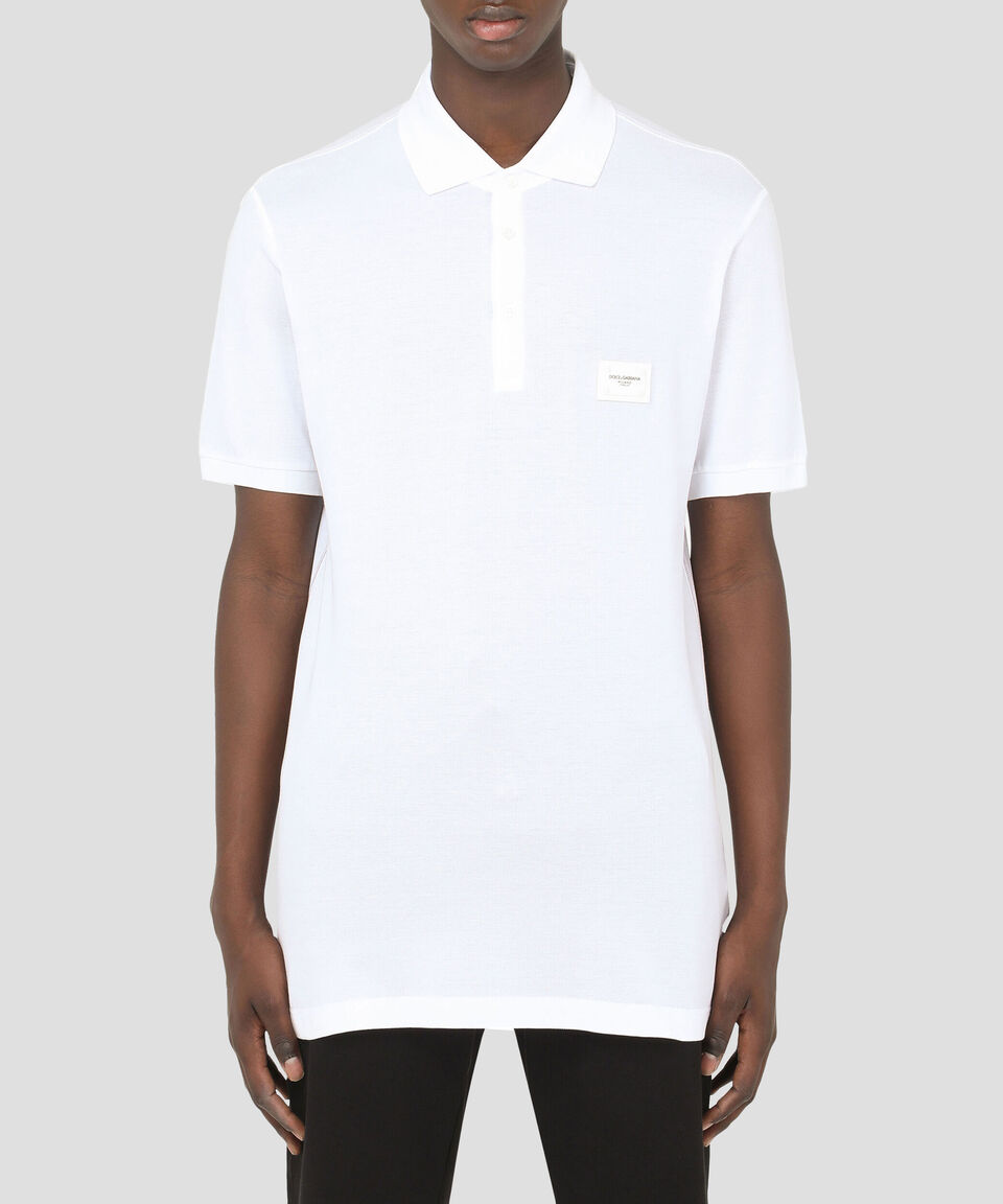 DOLCE & GABBANA Playera Polo en piqué de algodón con logotipo Hombre