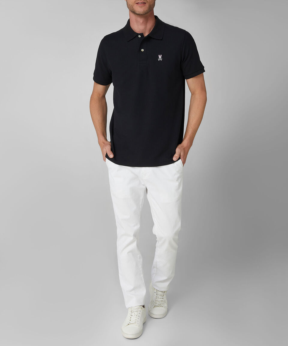 Psycho Bunny Playera Tipo Polo Negra Manga Corta Hombre